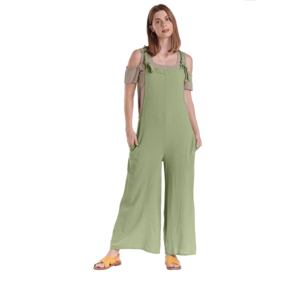 NWT Oh My Gauze! Sabrina Cotton Gauze Jumpsuit in Celery, Size 1 or S/M (C2)